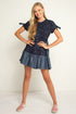 Short Sleeve Navy Mini Dress